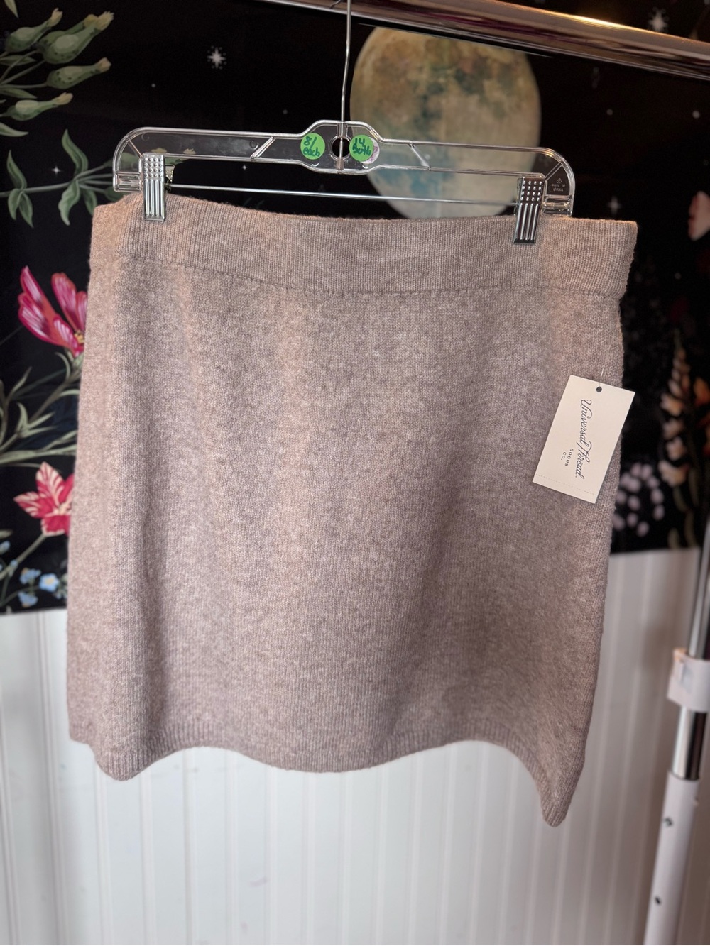Universal thread Knit Mini Skirt in Taupe NWT
